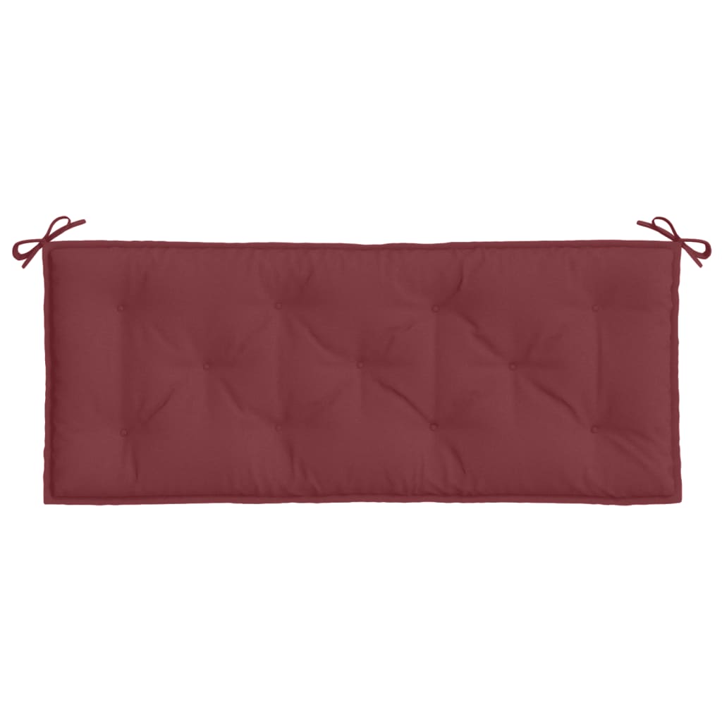 Jastuk za vrtnu klupu crvena boja vina 120x50x7 cm od tkanine