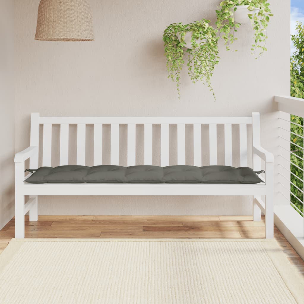 Jastuk za vrtnu klupu prošarano tamnosivi 180x50x7 cm tkanine