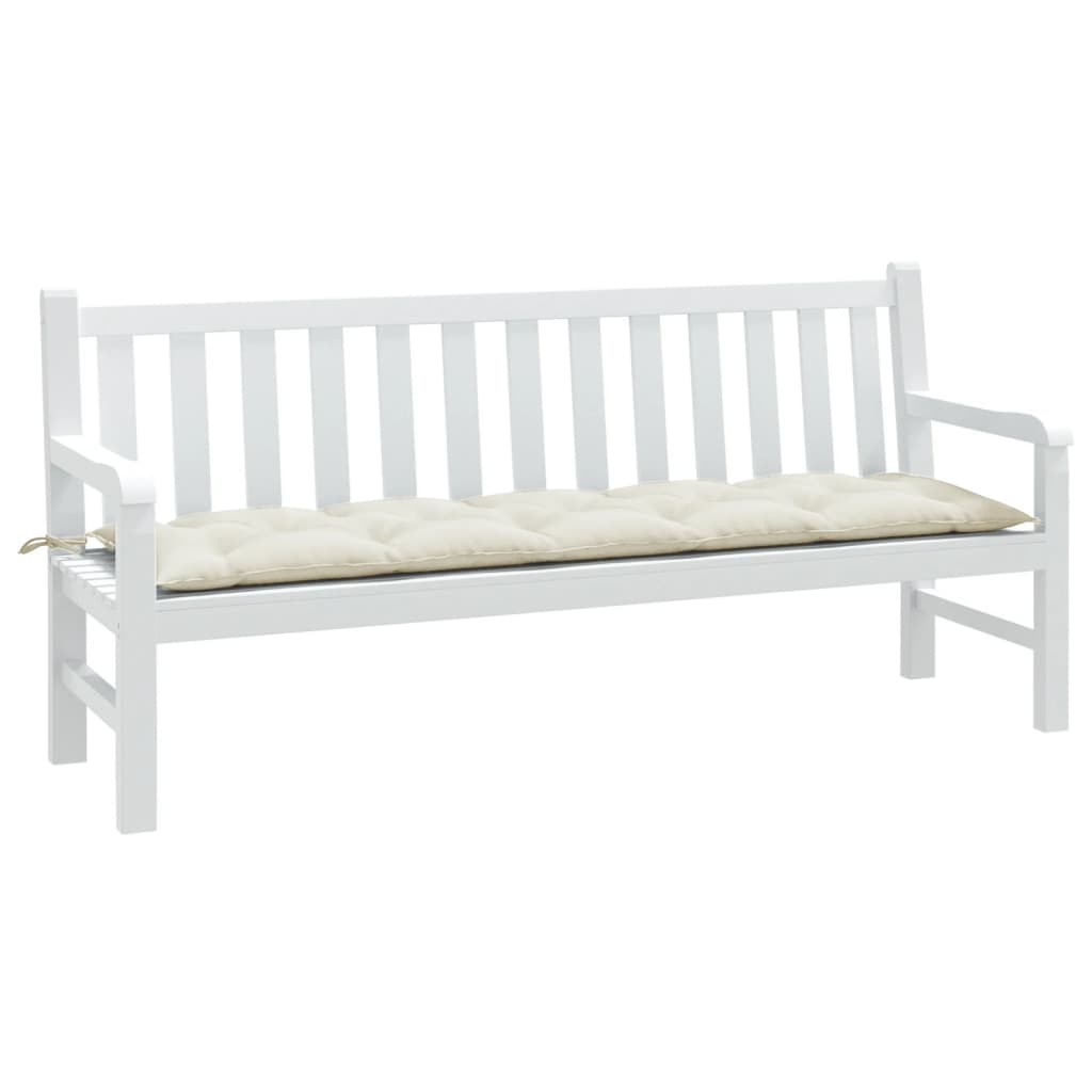 Jastuk za vrtnu klupu prošarano krem 180 x 50 x 7 cm od tkanine
