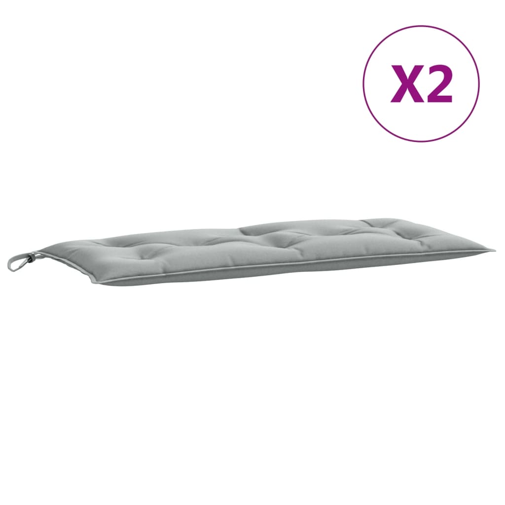 Jastuci za vrtnu klupu 2 kom svjetlosivi 100x50x7 cm tkanine