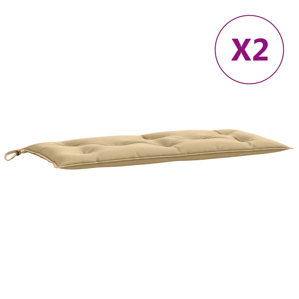 Jastuci za vrtnu klupu 2 kom bež 100x50x7 cm tkanine