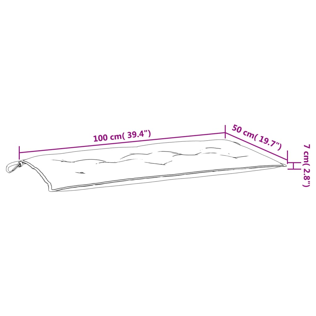 Jastuci za vrtnu klupu 2 kom bež 100x50x7 cm tkanine