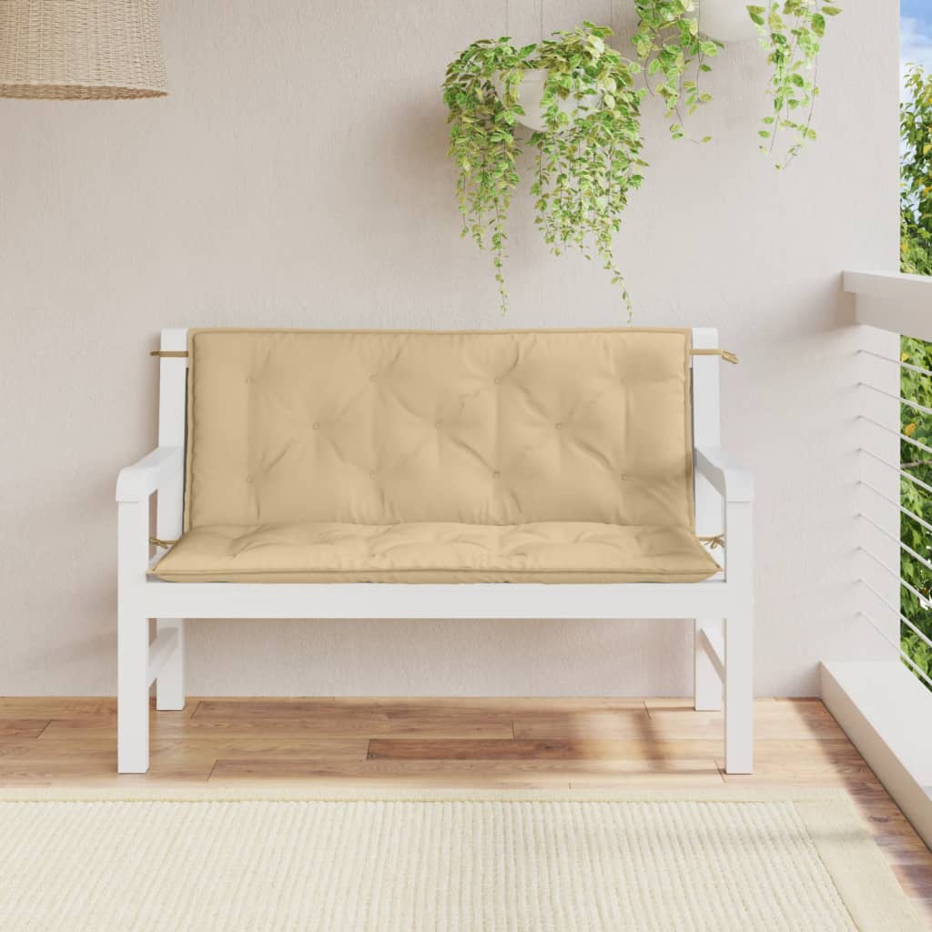 Jastuci za vrtnu klupu 2 kom svjetlosivi 120x50x7 cm tkanina