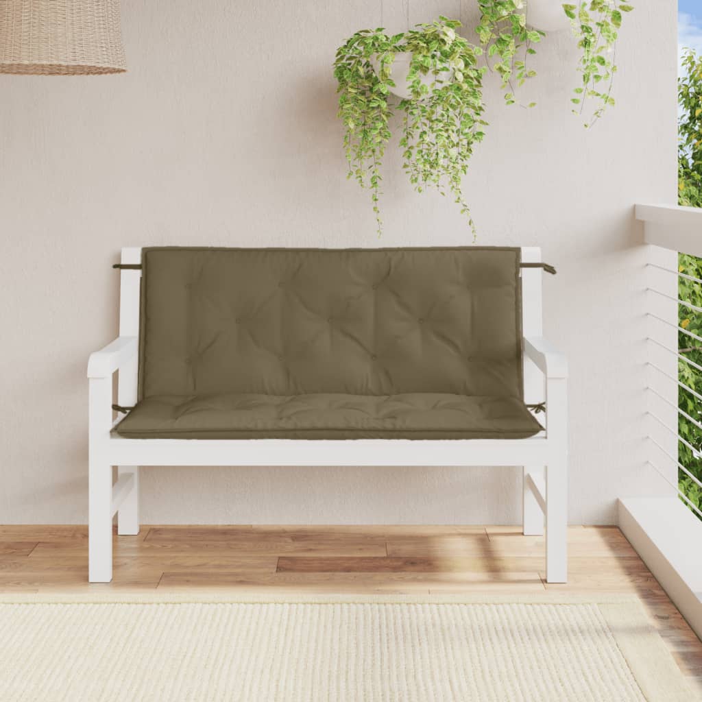 Jastuci za vrtnu klupu 2 kom smeđesivi 120x50x7 cm tkanina