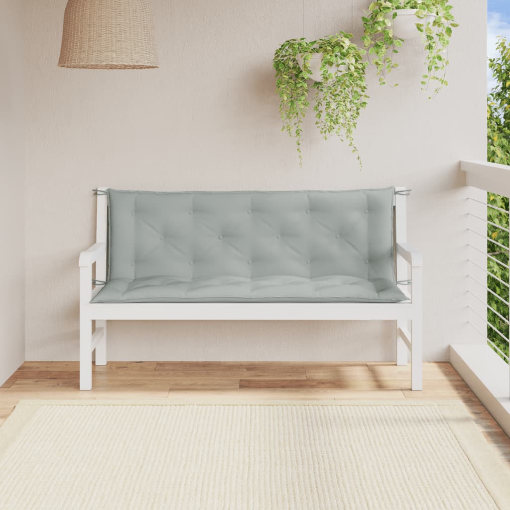 Jastuci za vrtnu klupu 2 kom svjetlosivi 150x50x7 cm tkanine
