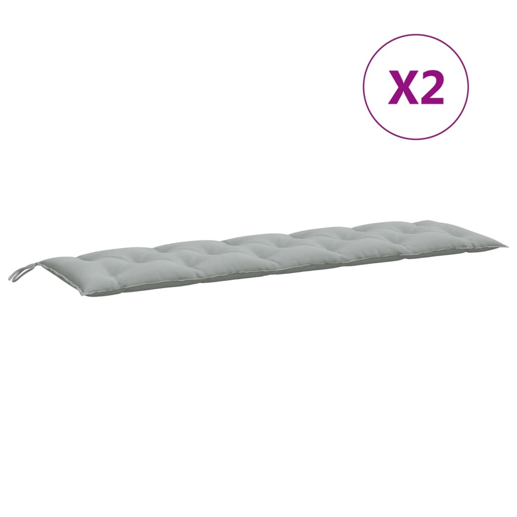 Jastuci za vrtnu klupu 2 kom svjetlosivi 180x50x7 cm tkanine