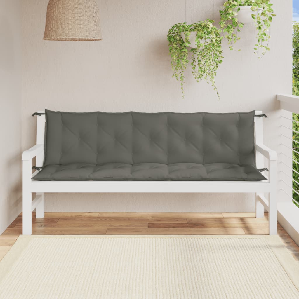 Jastuci za vrtnu klupu 2 kom tamnosivi 180x50x7 cm tkanine