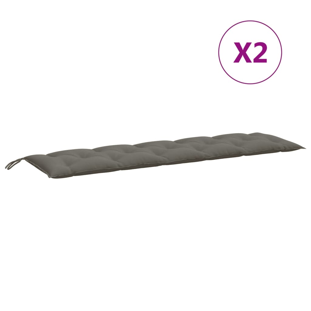 Jastuci za vrtnu klupu 2 kom tamnosivi 180x50x7 cm tkanine