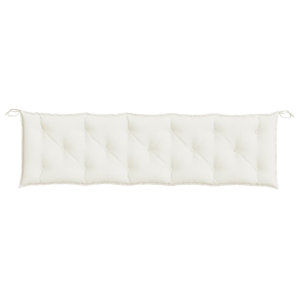 Jastuci za vrtnu klupu 2 kom prošarano krem 180x50x7 cm tkanina