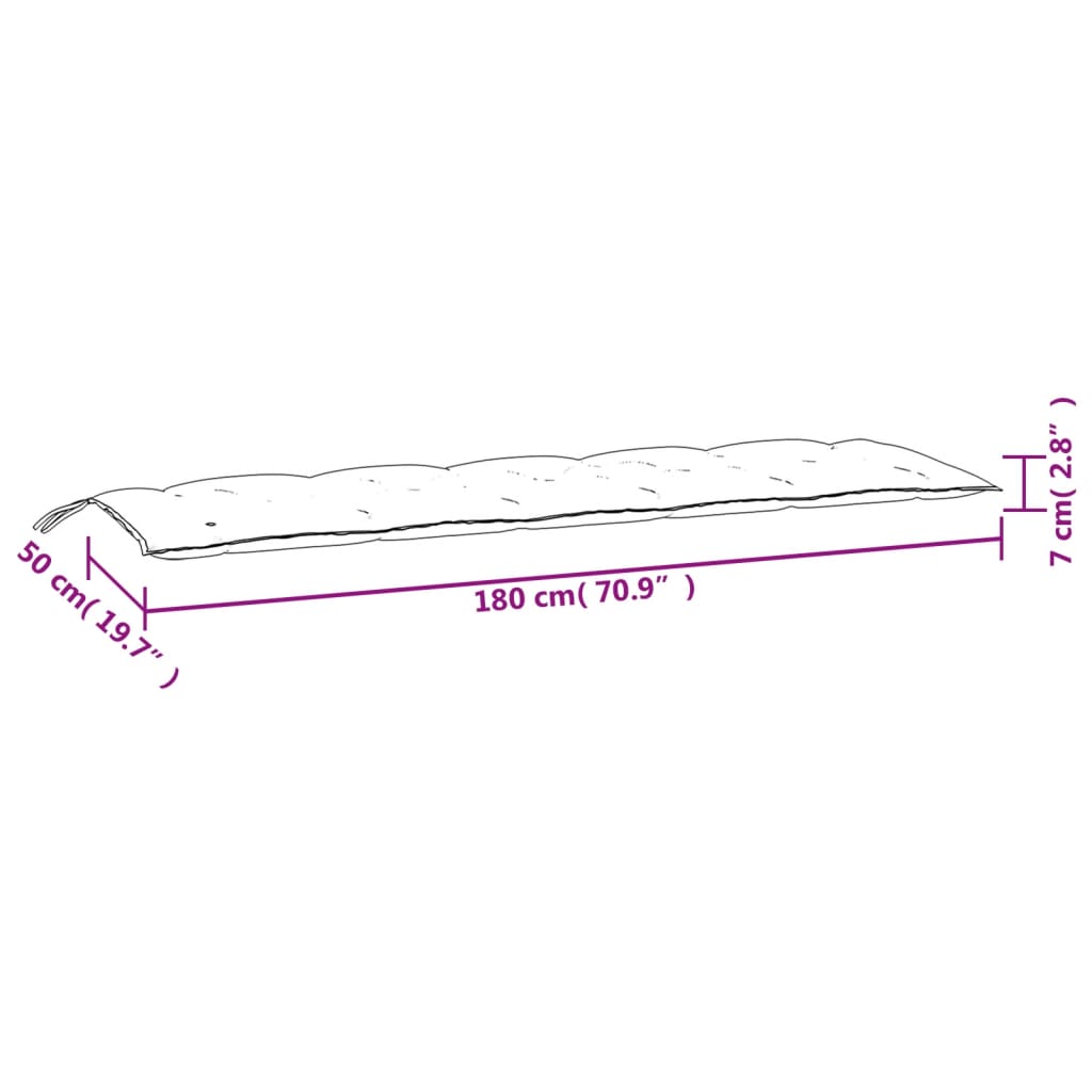Jastuci za vrtnu klupu 2 kom Crvena vina 180x50x7 cm tkanina