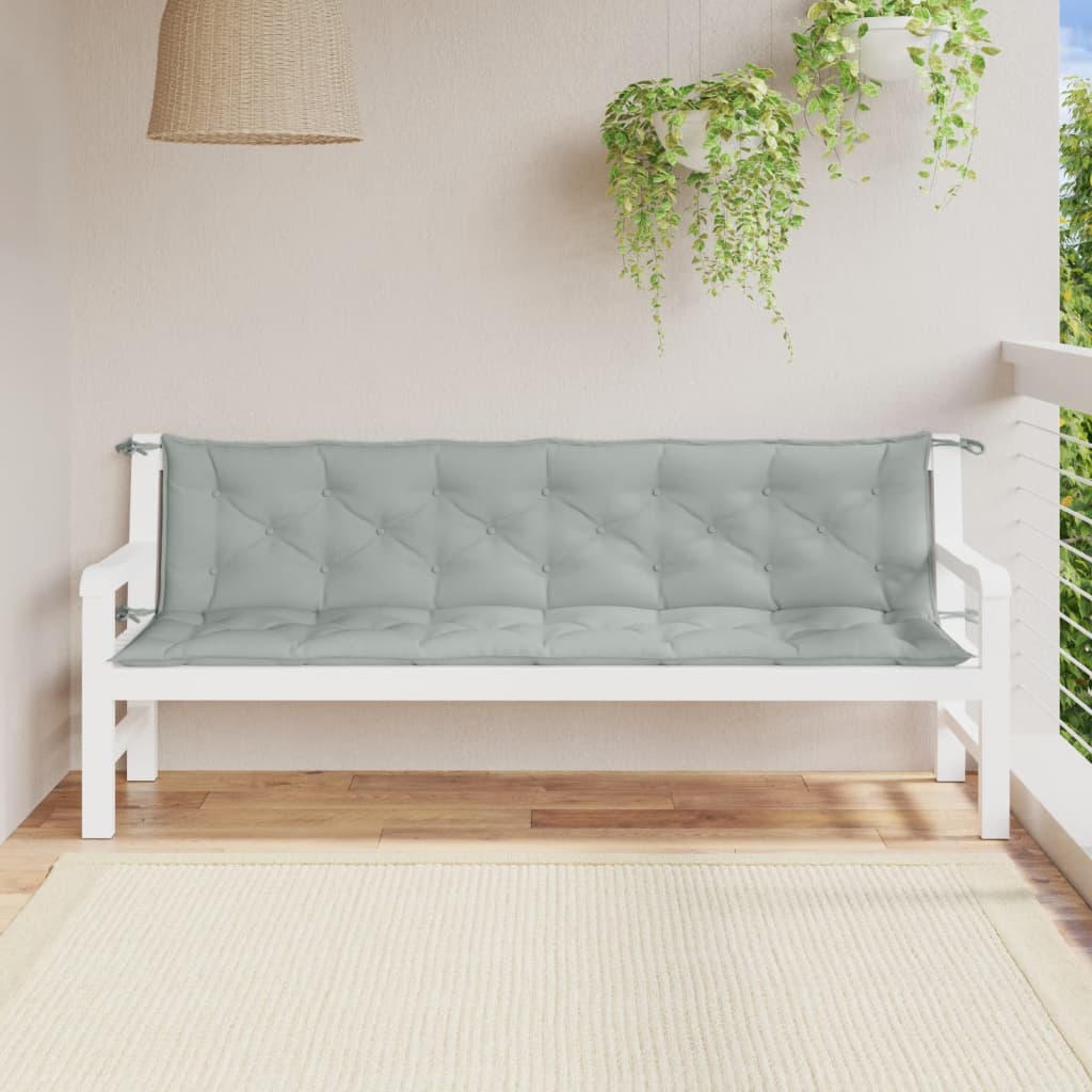 Jastuci za vrtnu klupu 2 kom svjetlosivi 200x50x7 cm tkanine
