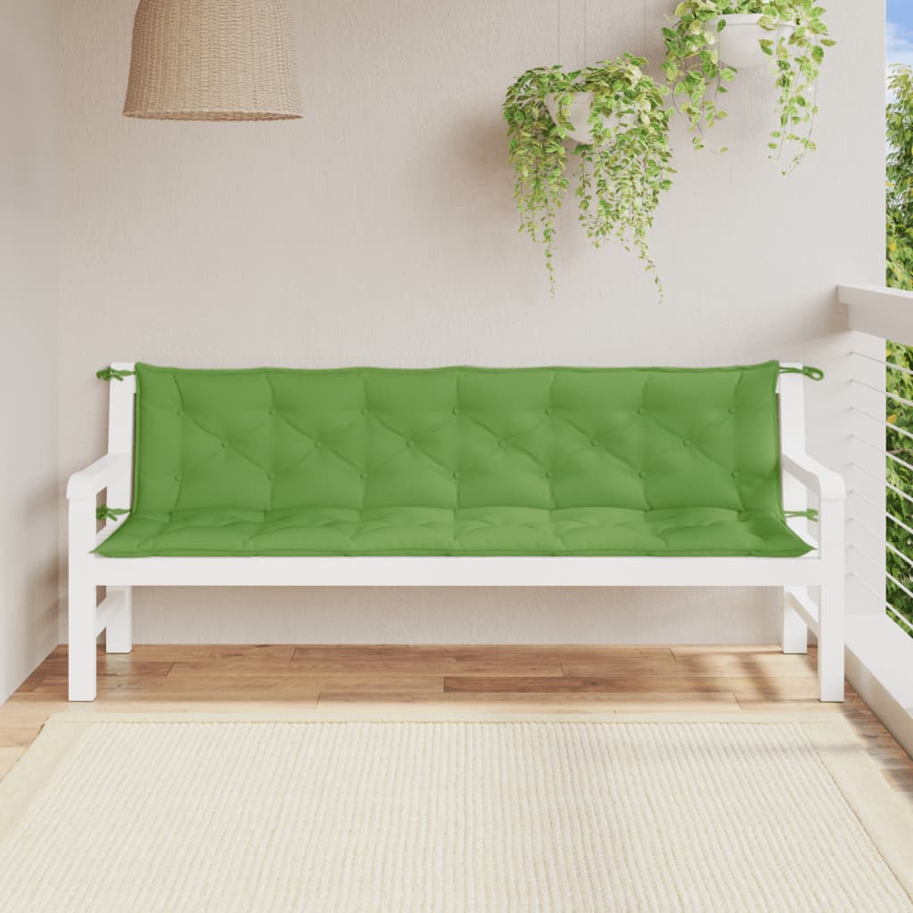 Jastuci za vrtnu klupu 2 kom zeleni 200x50x7 cm tkanina