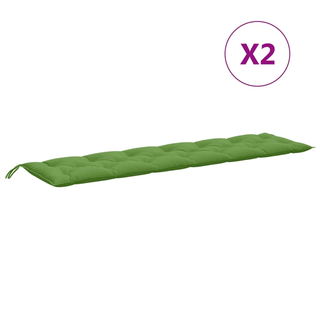 Jastuci za vrtnu klupu 2 kom zeleni 200x50x7 cm tkanina