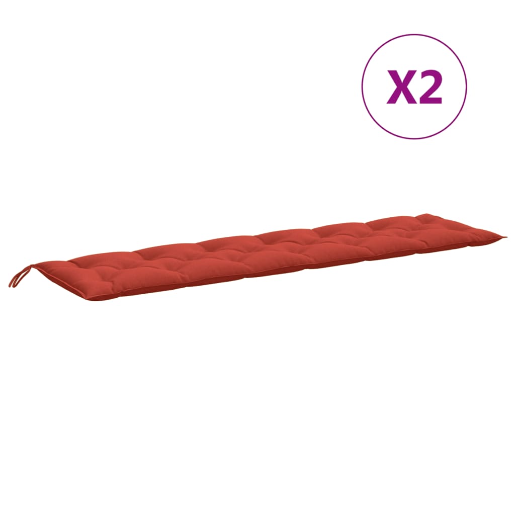 Jastuci za vrtnu klupu 2 kom Crvena vina 200x50x7 cm tkanina