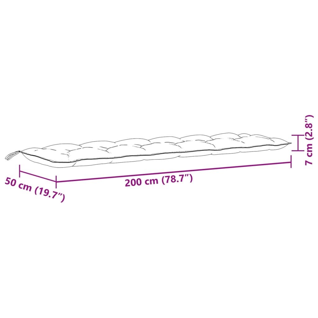 Jastuci za vrtnu klupu 2 kom Crvena vina 200x50x7 cm tkanine