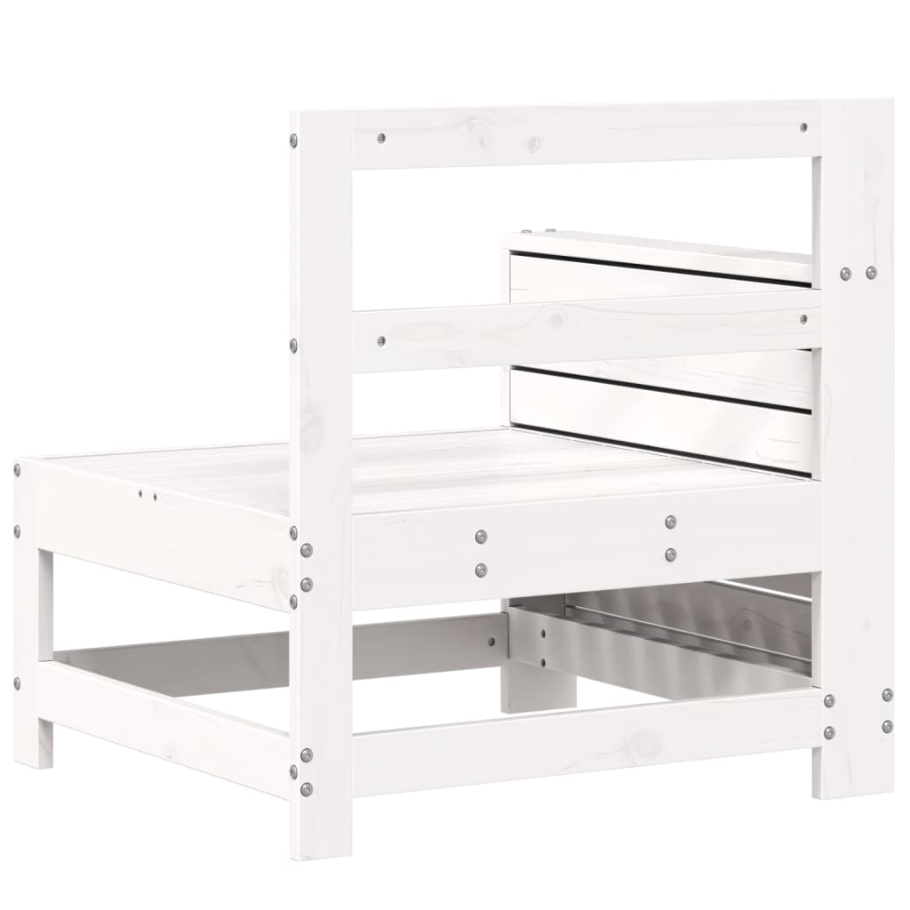 Vrtna sofa s naslonom za ruke bijela 69x62x70,5 cm od borovine