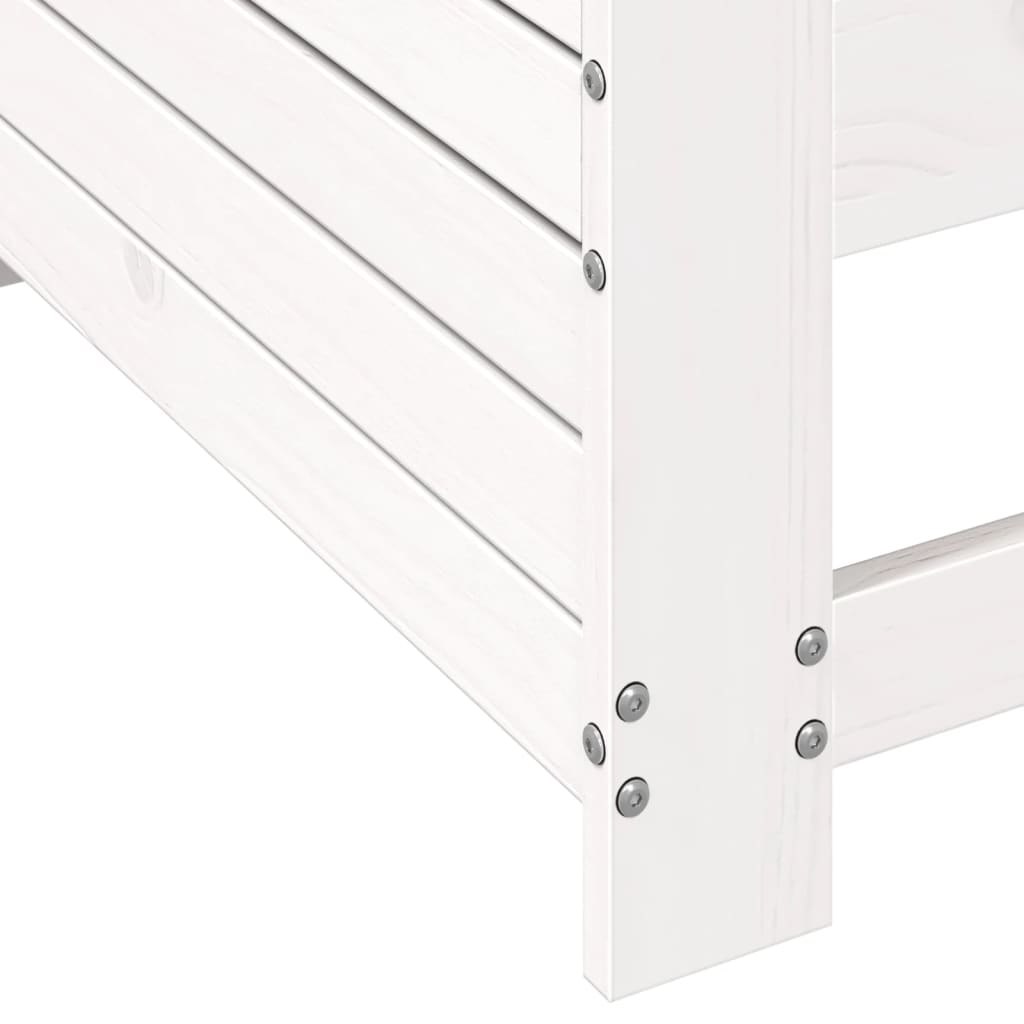 Vrtna sofa s naslonom za ruke bijela 69x62x70,5 cm od borovine