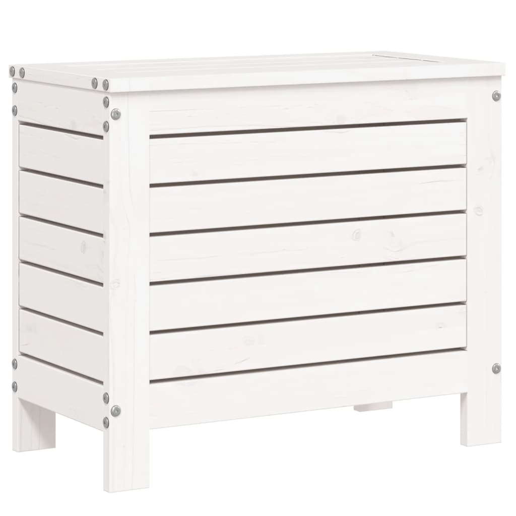 Vrtni tabure bijeli 62 x 31,5 x 52 cm od masivne borovine