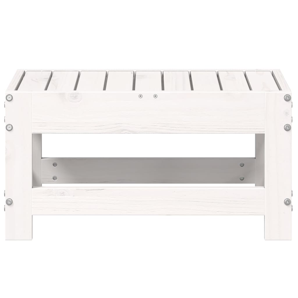 Vrtni tabure bijeli 62 x 30 x 32 cm od masivne borovine
