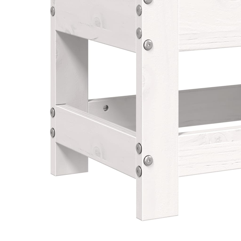 Vrtni tabure bijeli 62 x 30 x 32 cm od masivne borovine