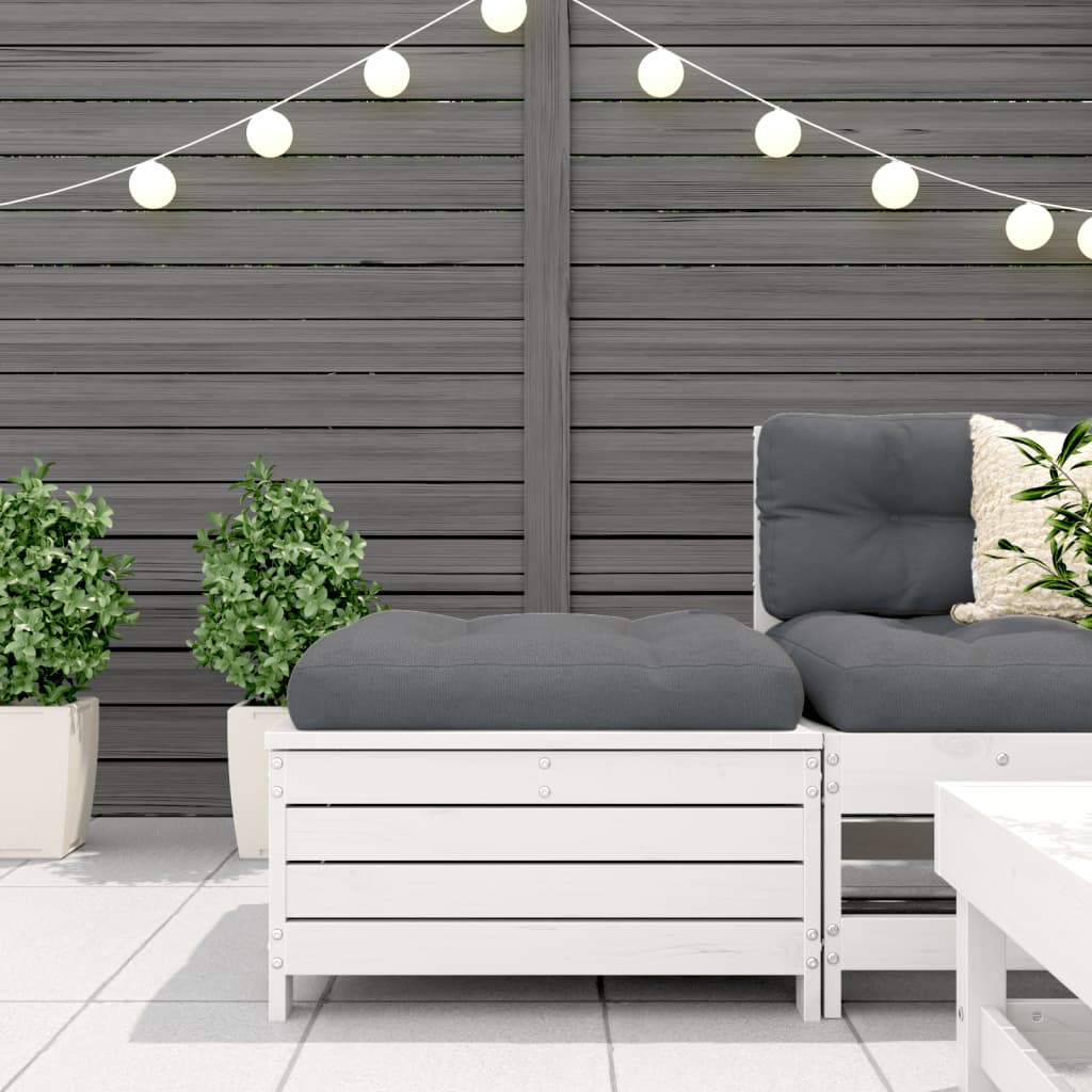 Vrtni tabure bijeli 62 x 63,5 x 32 cm od masivne borovine