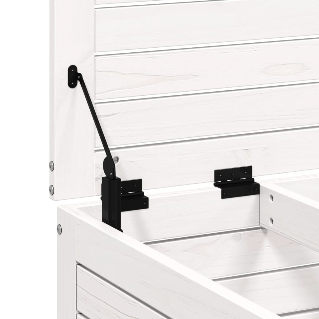 Vrtni tabure bijeli 62 x 63,5 x 32 cm od masivne borovine