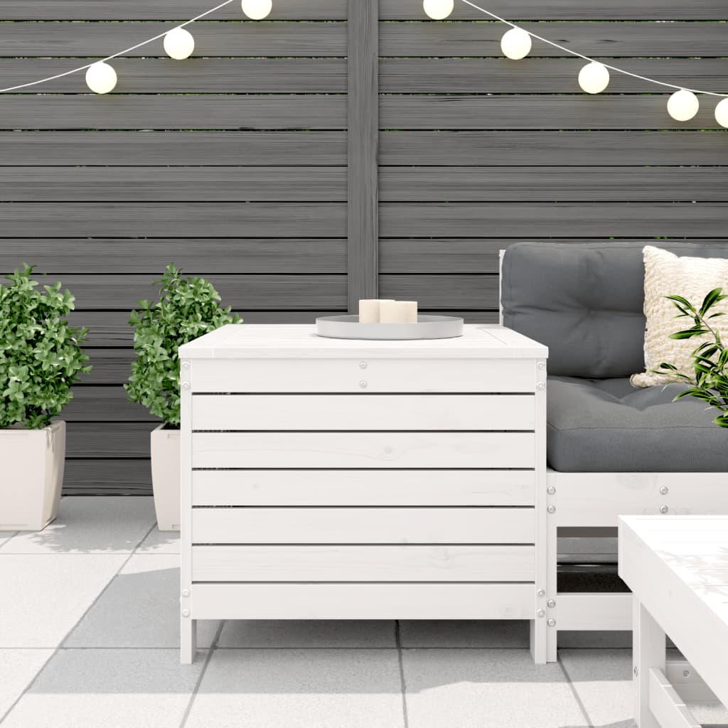 Vrtni tabure bijeli 62 x 63,5 x 53,5 cm od masivne borovine