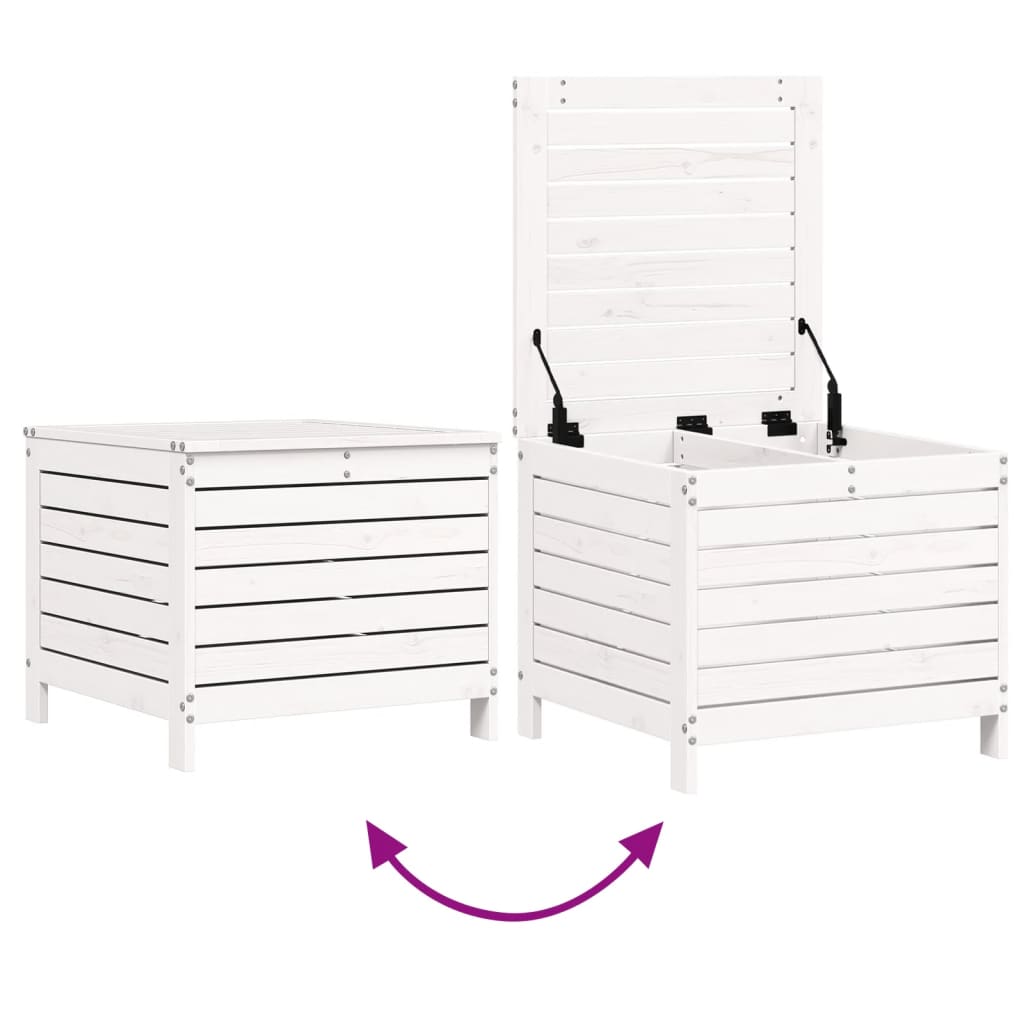Vrtni tabure bijeli 62 x 63,5 x 53,5 cm od masivne borovine