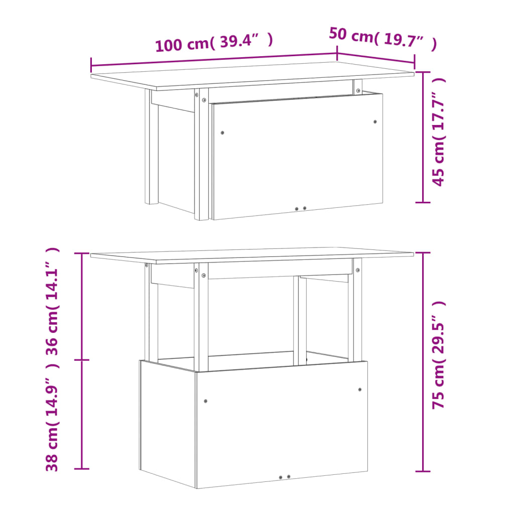 Vrtni stol 100 x 50 x 75 cm od masivne borovine