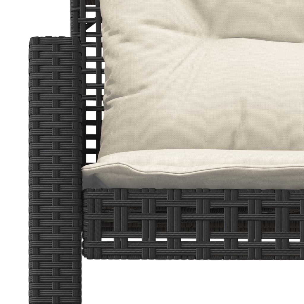 4-dijelni set vrtnih sofa od poliratana s jastucima staklo crni