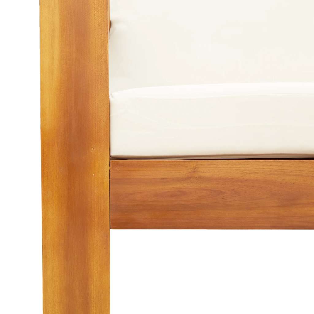Vrtni dvosjed s jastucima od masivnog bagremovog drva