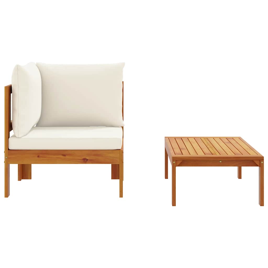 2-dijelni set vrtnih sofa s jastucima masivno bagremovo drvo