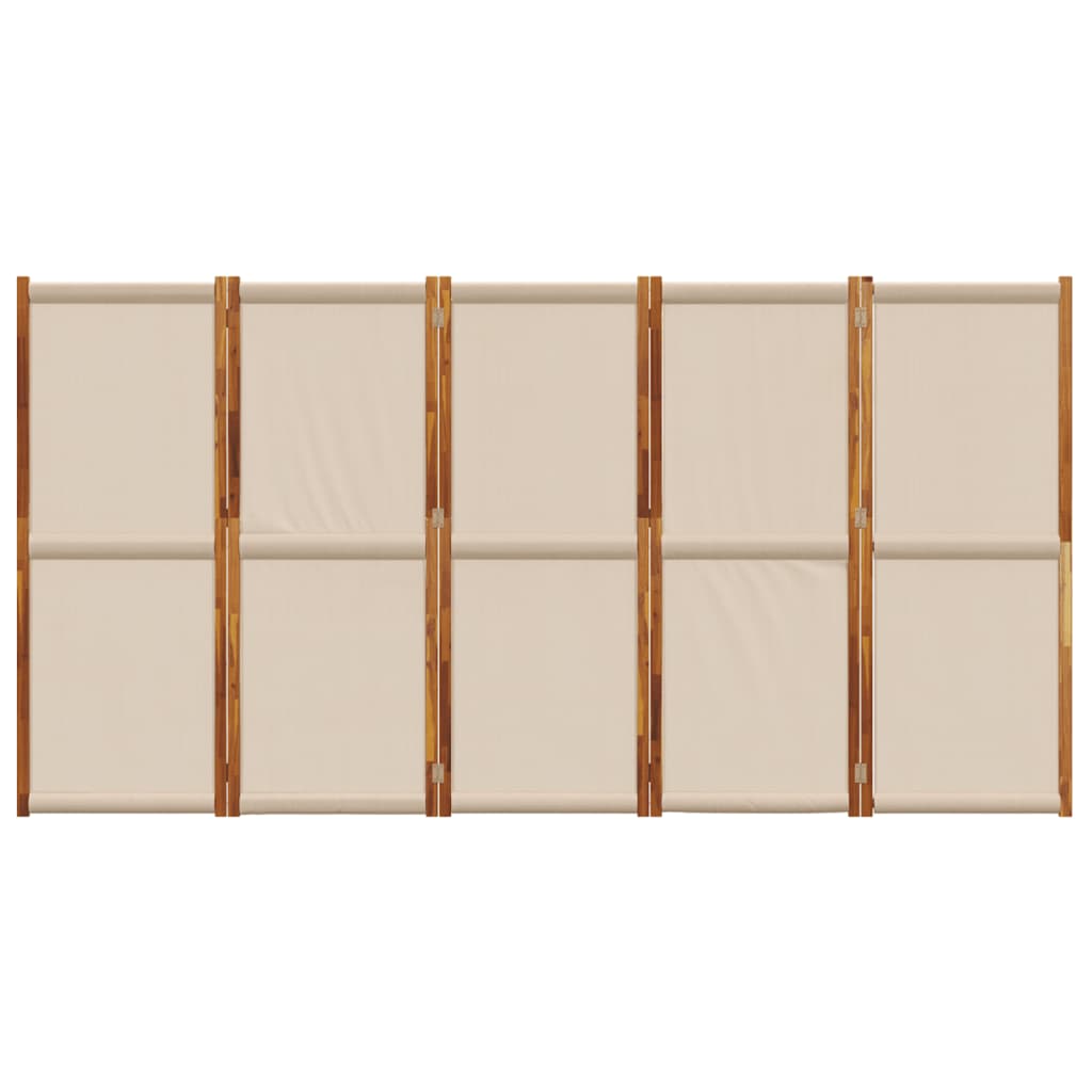 Sobna pregrada s 5 panela smeđesiva 350 x 180 cm