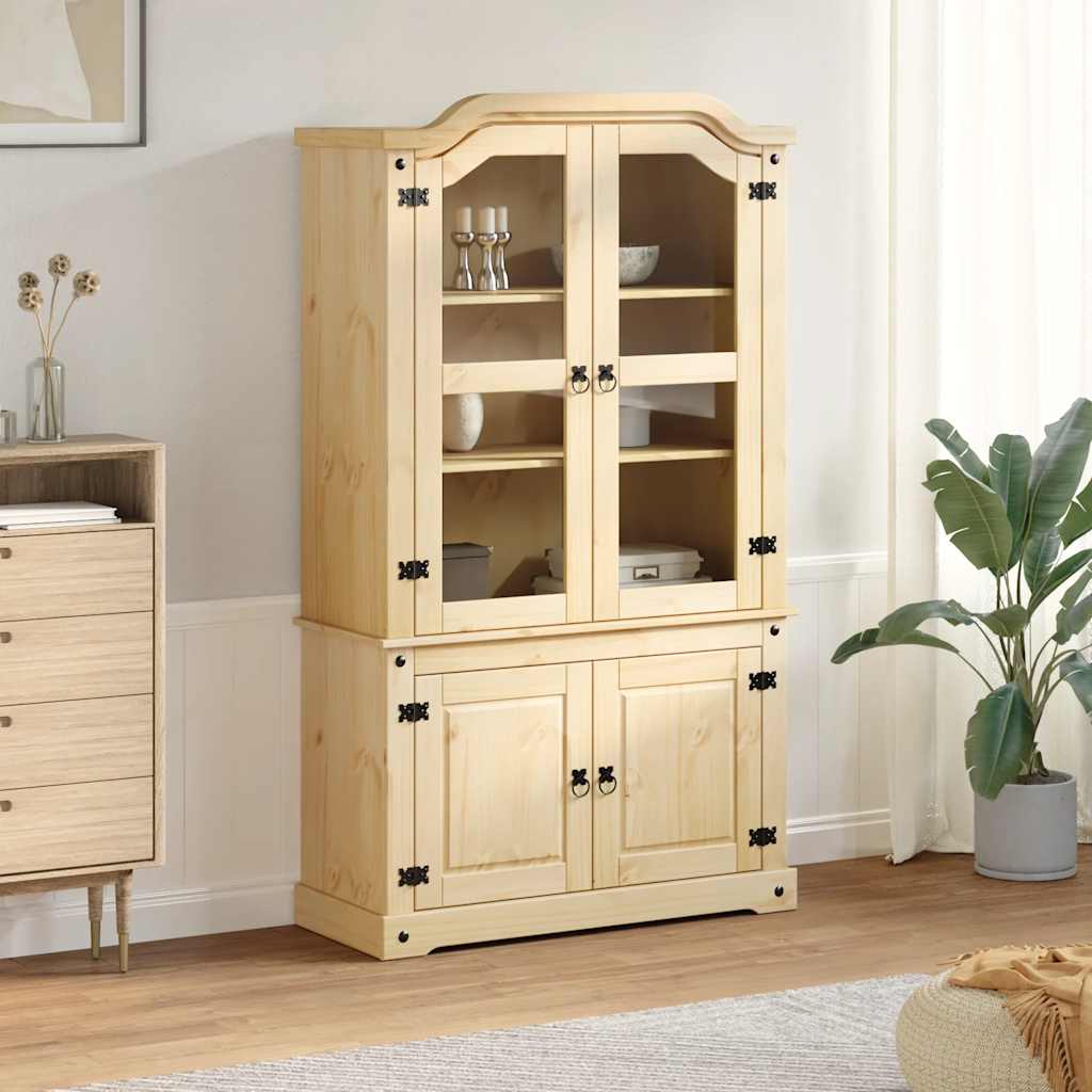 Vitrina sa staklom Corona 103,5 x 42 x 180 cm masivna borovina