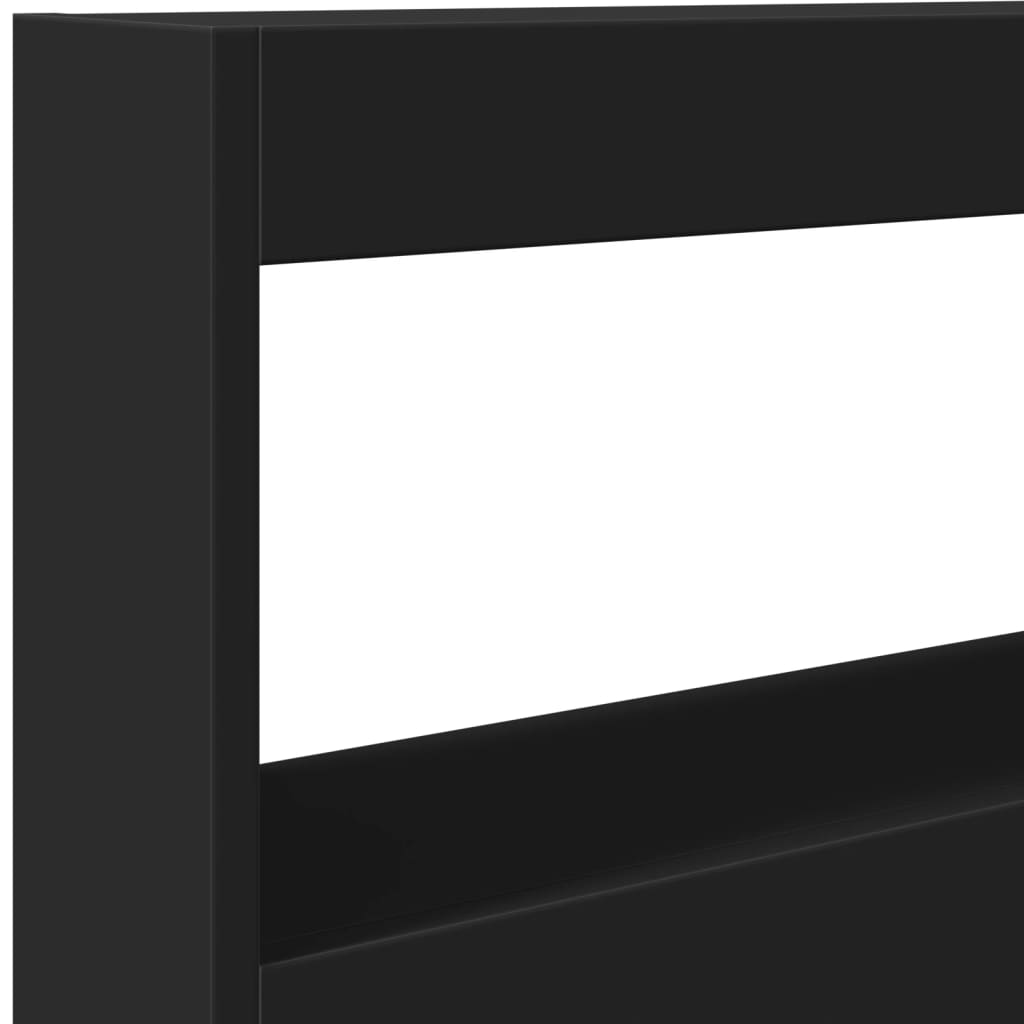 Ormarić za uzglavlje s LED svjetlima crni 100 x 17 x 102 cm