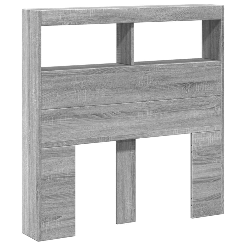 Ormarić za uzglavlje LED boja sivog hrasta sonome 100x17x102 cm
