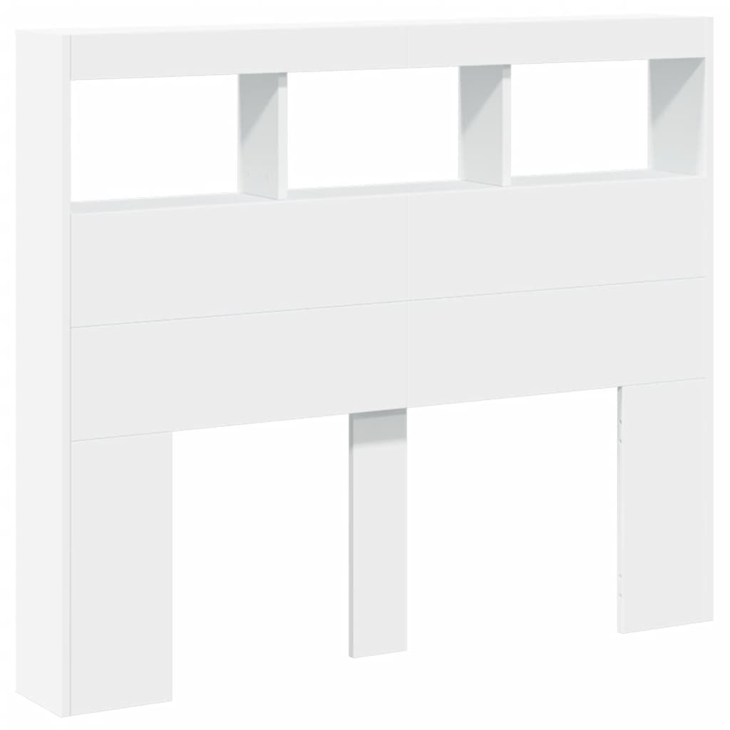 Ormarić za uzglavlje s LED svjetlima bijeli 120 x 17 x 102 cm