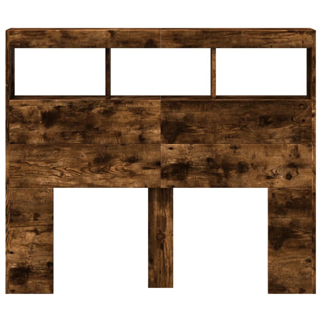 Ormarić za uzglavlje LED boja dimljenog hrasta 120x17x102 cm
