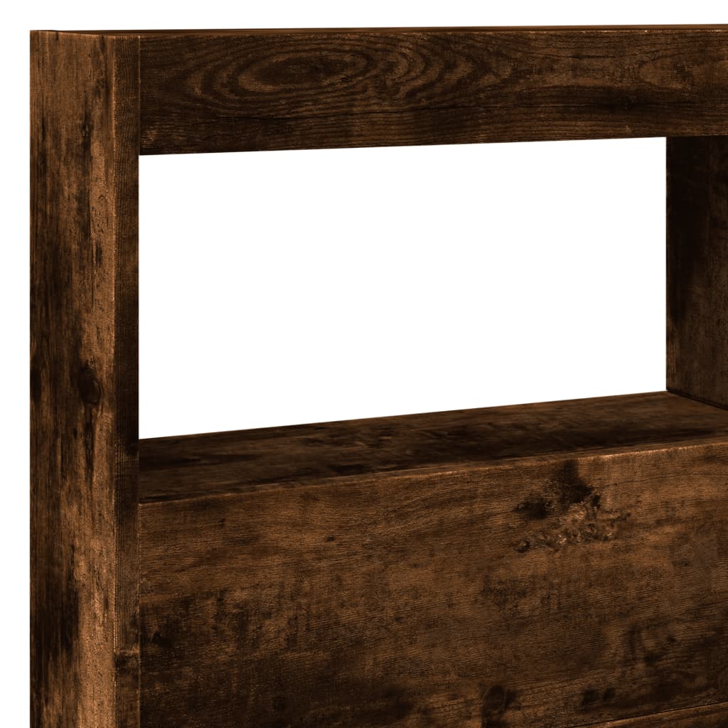 Ormarić za uzglavlje LED boja dimljenog hrasta 140x17x102 cm