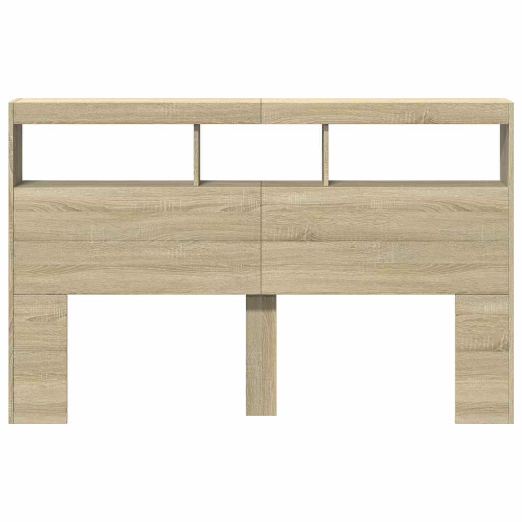 Ormarić za uzglavlje s LED svjetlima boja hrasta 160x17x102 cm