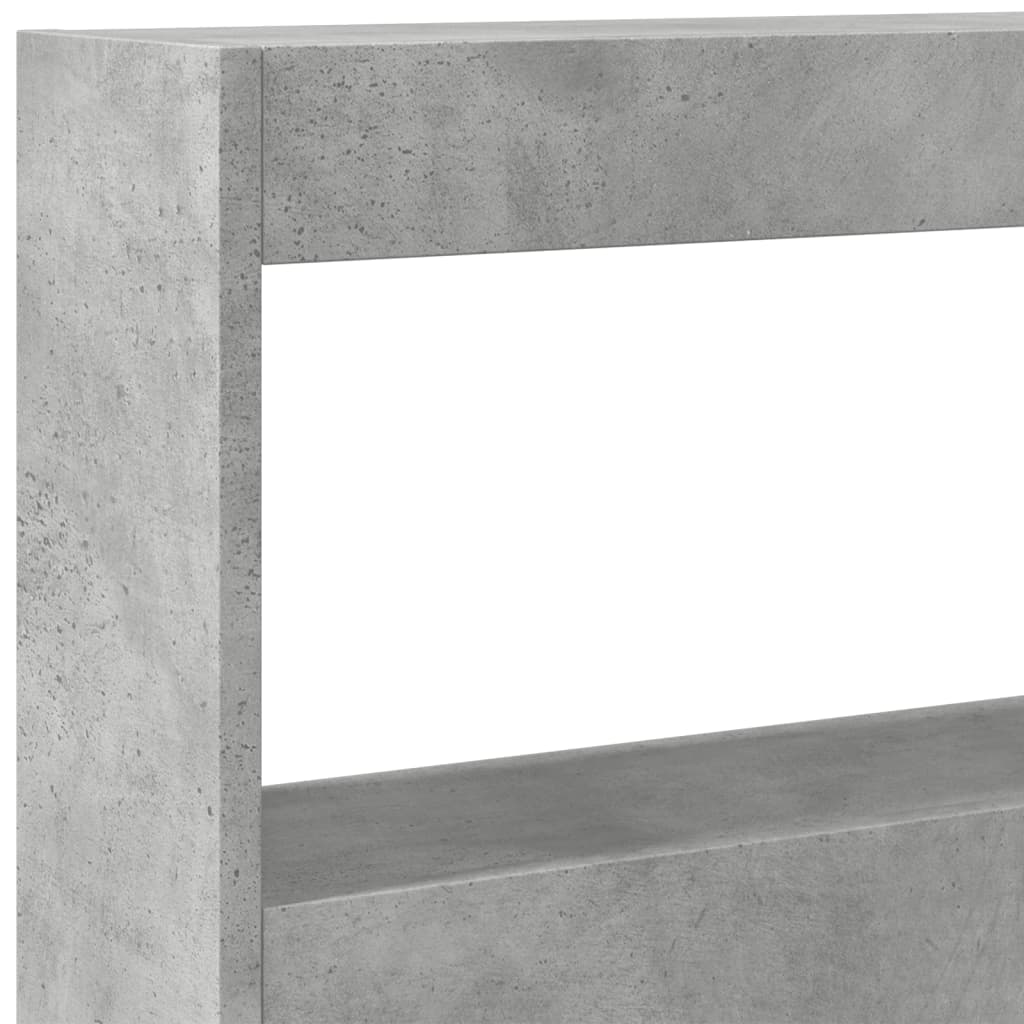 Ormarić za uzglavlje LED svjetlima boja betona 200x17x102 cm