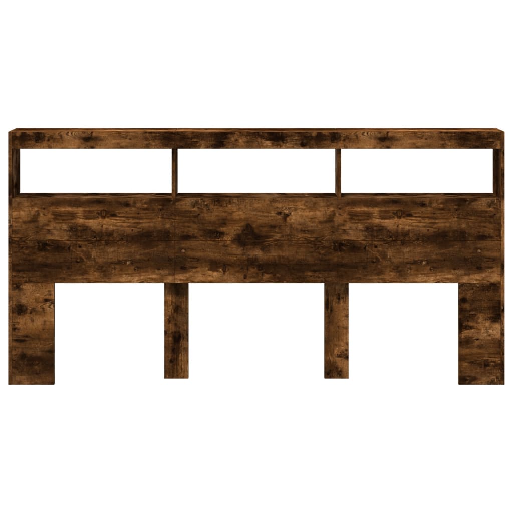 Ormarić za uzglavlje LED boja dimljenog hrasta 200x17x102 cm