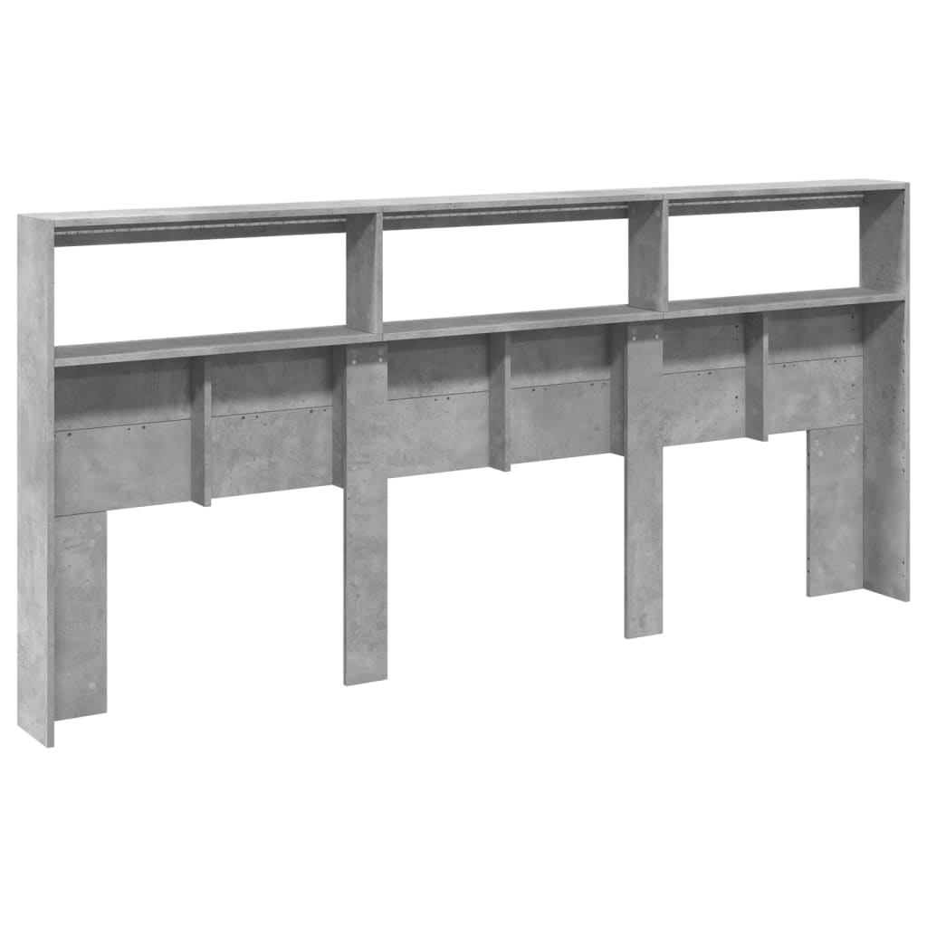 Ormarić za uzglavlje LED svjetlima boja betona 220x17x102 cm