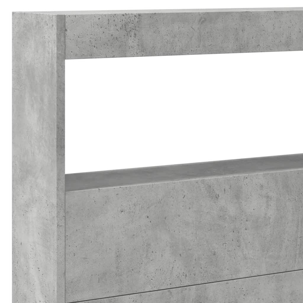 Ormarić za uzglavlje LED svjetlima boja betona 220x17x102 cm