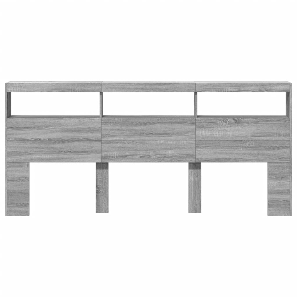 Ormarić za uzglavlje LED sivom sonomom 220x17x102 cm