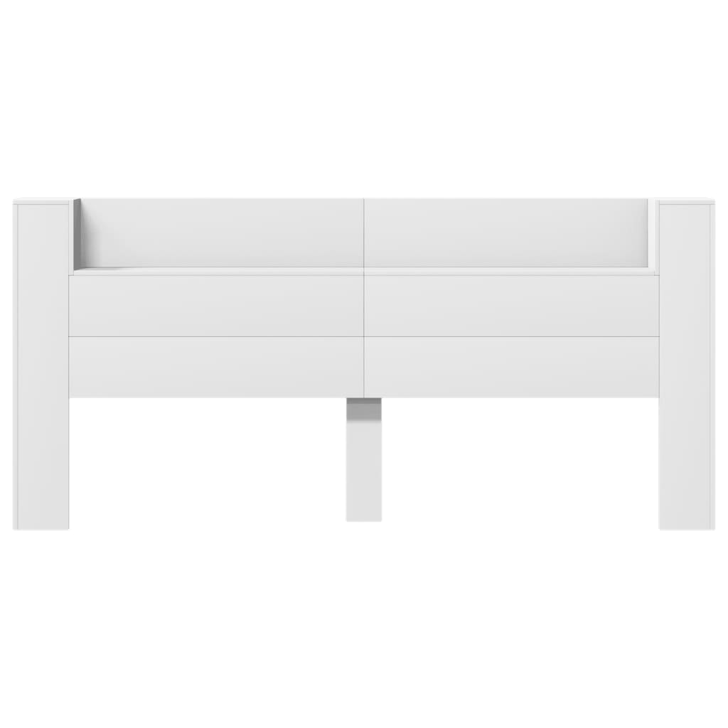 Ormarić za uzglavlje s LED svjetlima bijeli 220x16,5x103,5 cm
