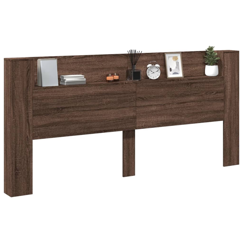 Ormarić za uzglavlje LED boja smeđeg hrasta 220x16,5x103,5 cm