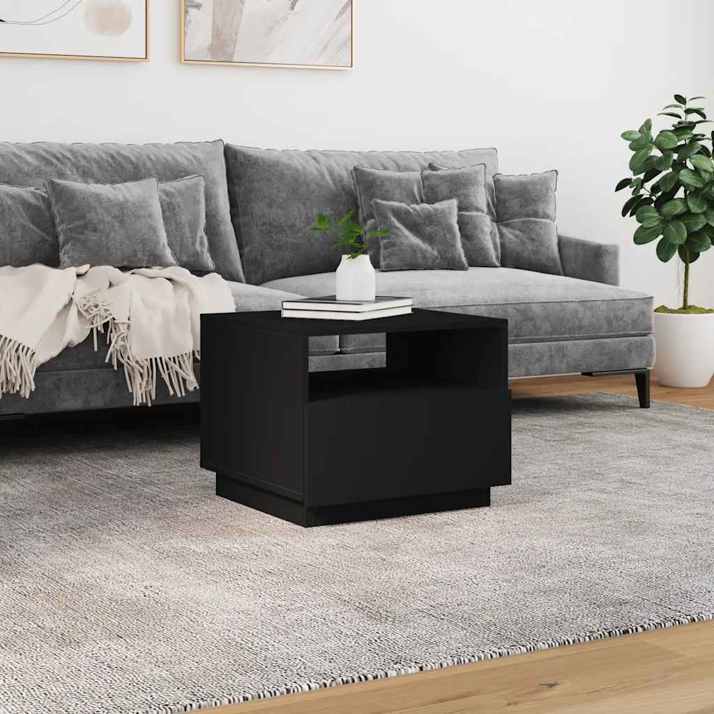 Stolić za kavu s LED svjetlima crni 50 x 49 x 40 cm