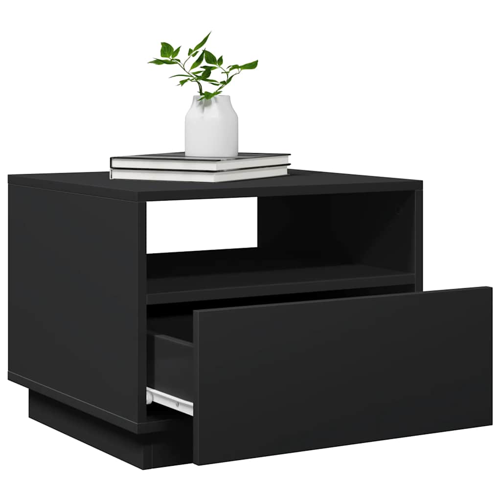 Stolić za kavu s LED svjetlima crni 50 x 49 x 40 cm