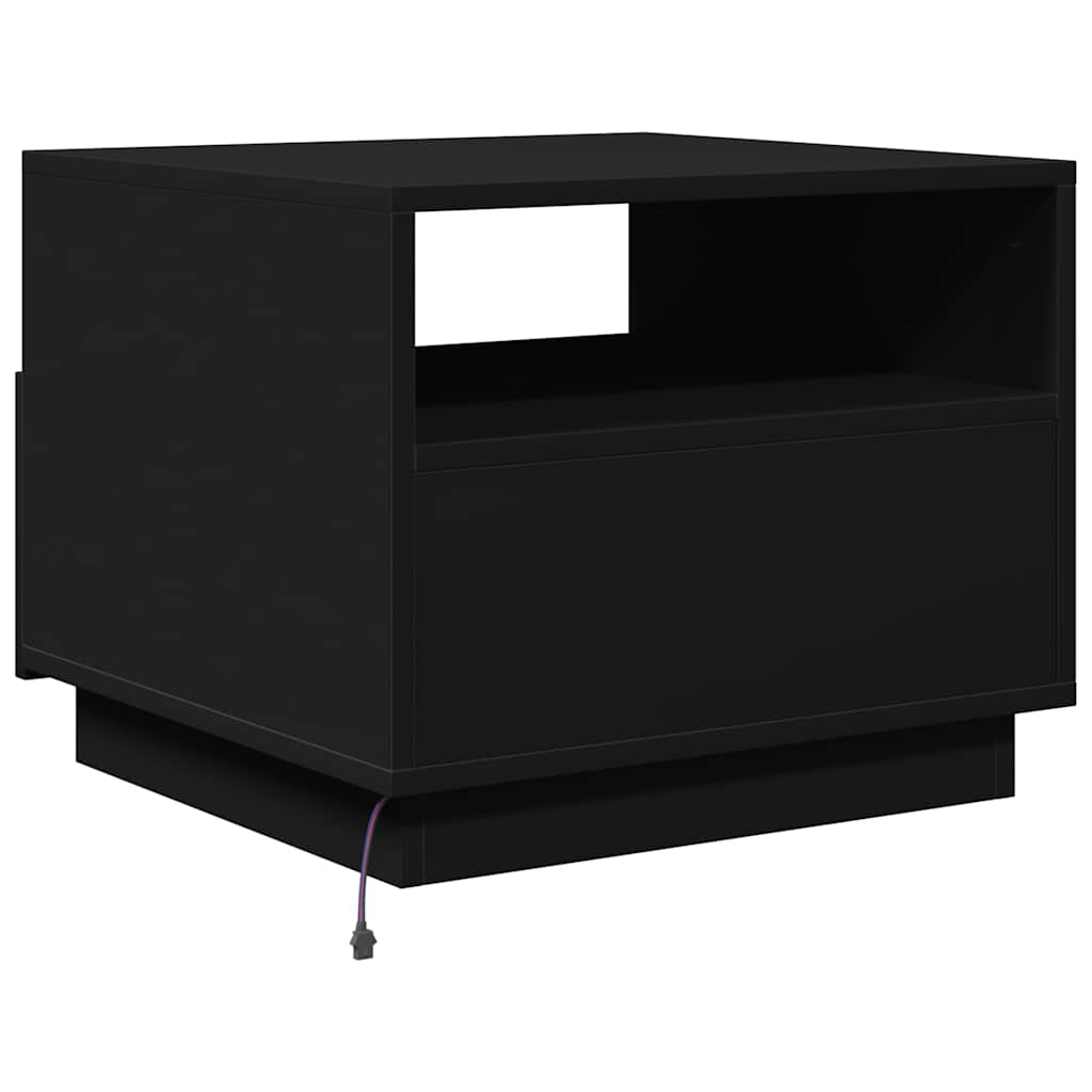 Stolić za kavu s LED svjetlima crni 50 x 49 x 40 cm